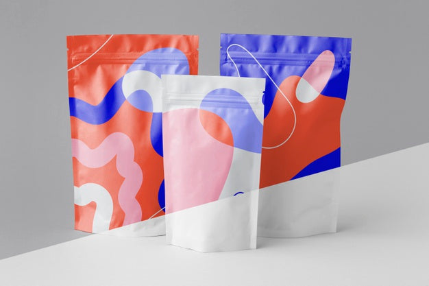 Arrangement Of Colorful Mock-Up Doypack Psd