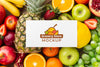 Arrangement Of Delicious Vegetables And Fruits With Mock-Up Card Psd