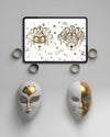 Arrangement Of Golden Rings And Masks Psd