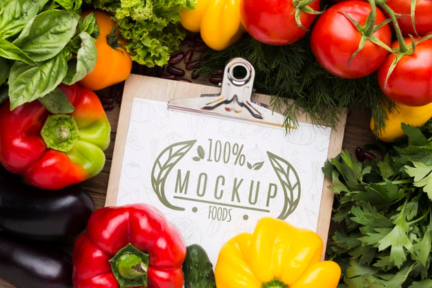 Arrangement Of Locally Grown Veggies Mock-Up Psd