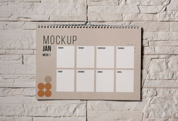 Arrangement Of Mock-Up Calendar Indoors Psd