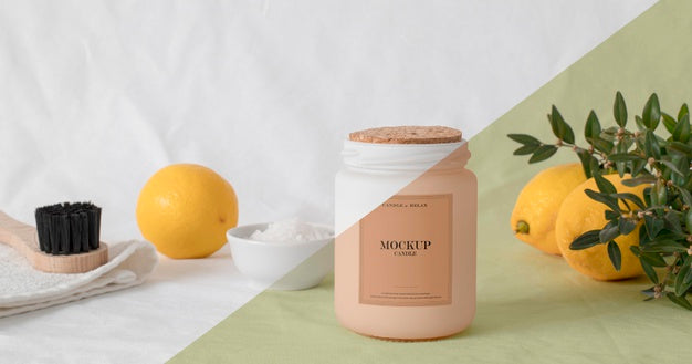 Arrangement Of Mock-Up Candle Packaging Psd