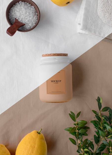 Arrangement Of Mock-Up Candle Packaging Psd