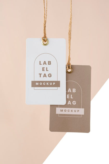 Arrangement Of Mock-Up Paper Tags Psd