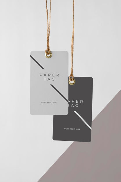 Arrangement Of Mock-Up Paper Tags Psd