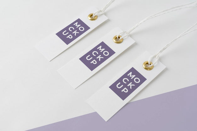 Arrangement Of Mock-Up Paper Tags Psd