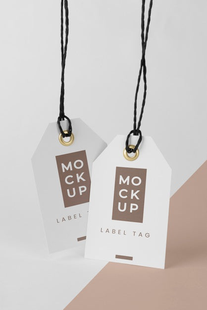 Arrangement Of Mock-Up Paper Tags Psd
