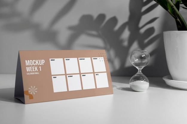 Arrangement Of Mock-Up Table Calendar Indoors Psd