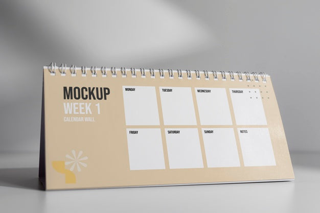 Arrangement Of Mock-Up Table Calendar Indoors Psd