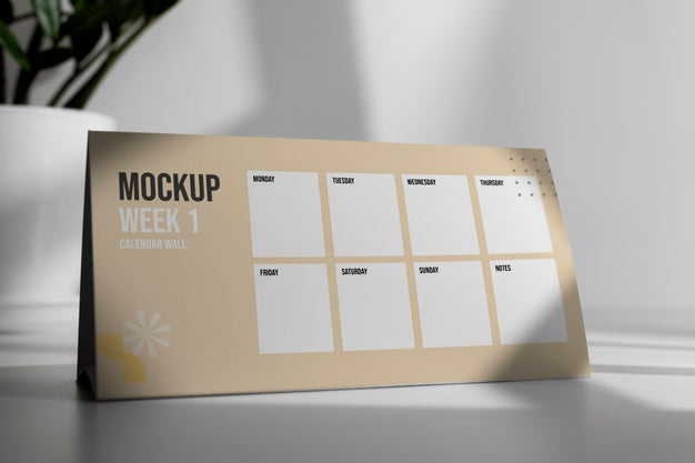 Arrangement Of Mock-Up Table Calendar Indoors Psd