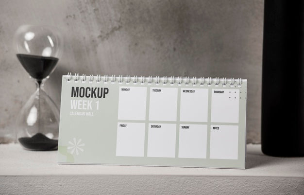 Arrangement Of Mock-Up Table Calendar Indoors Psd
