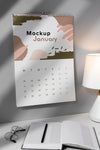Arrangement Of Mock-Up Wall Calendar Indoors Psd