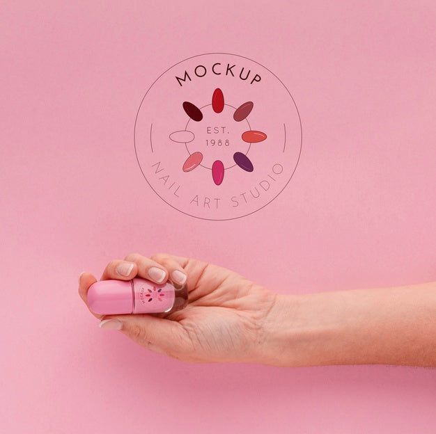 Arrangement Of Nail Care Products With Mock-Up Psd