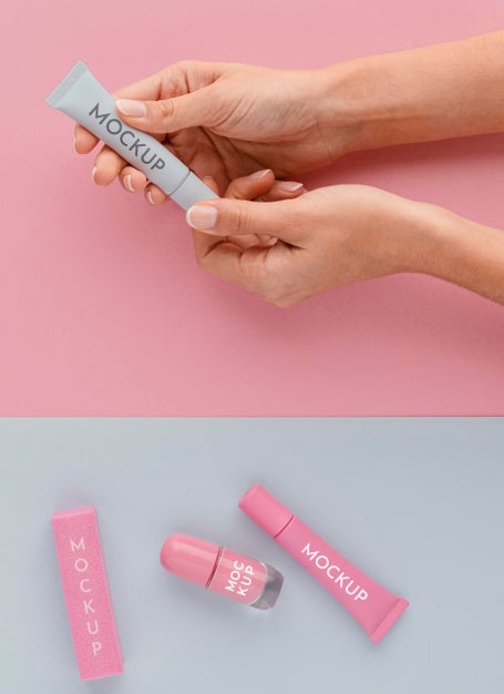 Arrangement Of Nail Care Products With Mock-Up Psd