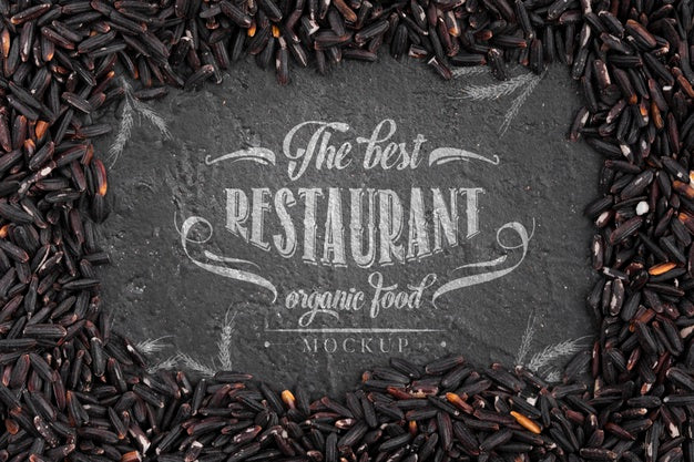 Arrangement Of Restaurant Dark Food Mock-Up Psd