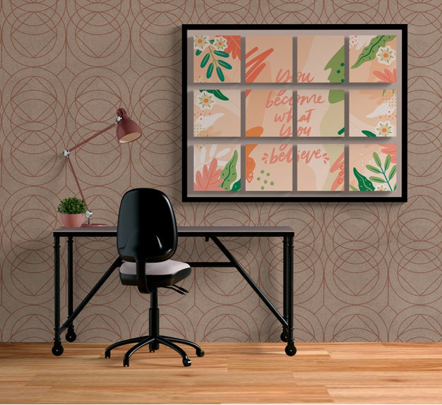 Arrangement Of Small Frames Indoors Psd