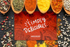 Arrangement Of Spices In Spoons Simply Delicious Mock-Up Psd