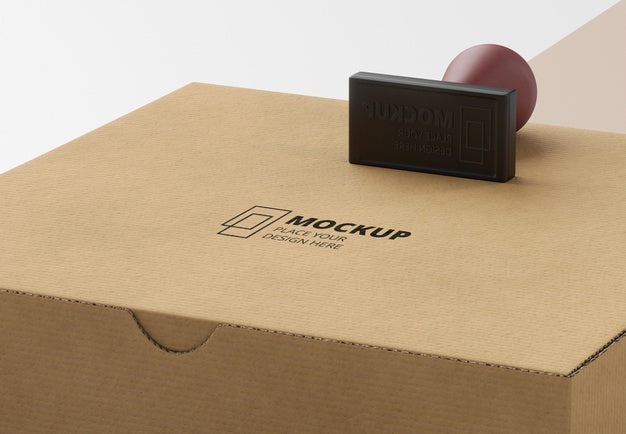 Arrangement Of Stamp And Box Labeled Psd