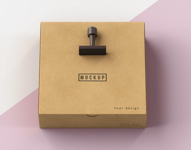 Arrangement Of Stamp And Box Labeled Psd