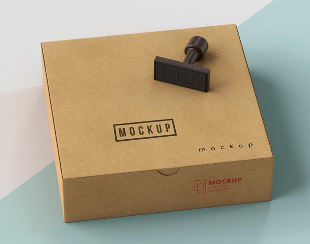 Arrangement Of Stamp And Box Labeled Psd