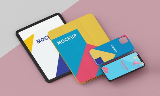 Arrangement Of Tablet And Phone Case Mock-Up Psd