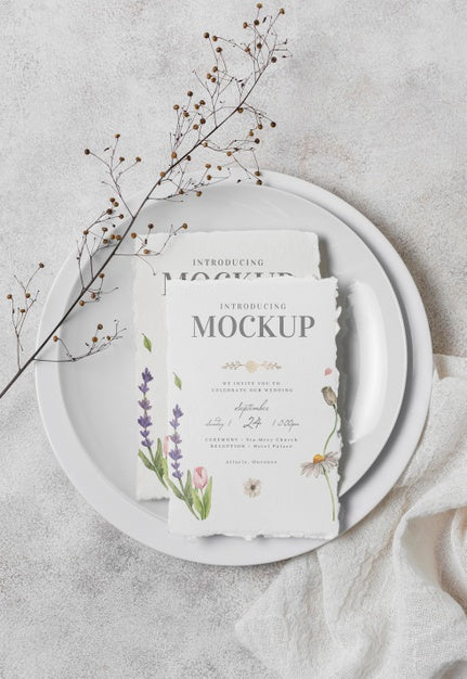 Arrangement Of Wedding Mock-Up Cards Psd