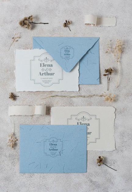 Arrangement Of Wedding Mock-Up Cards Psd