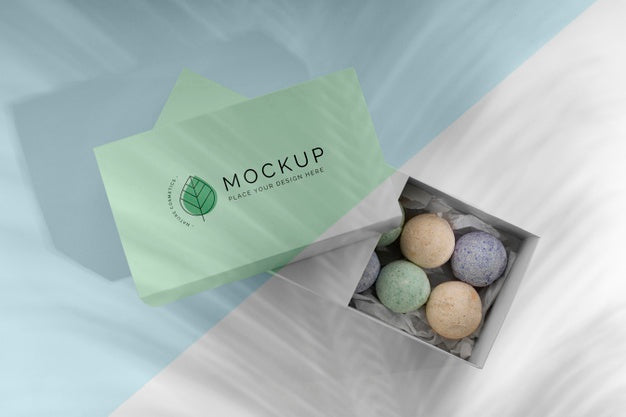 Arrangement With Bath Bomb Above View Psd