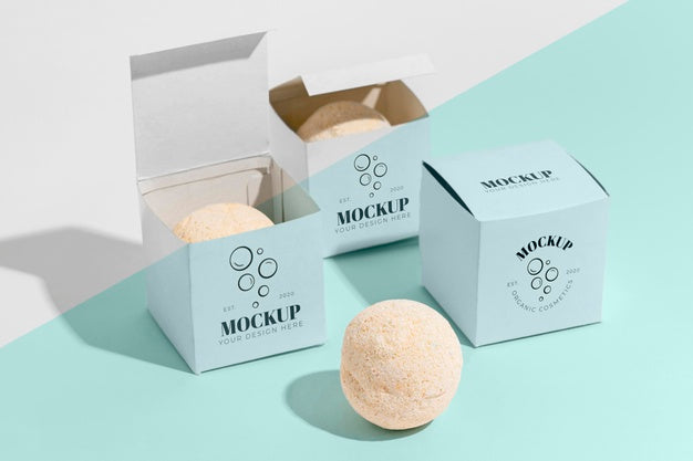 Arrangement With Bath Bomb Boxes Psd
