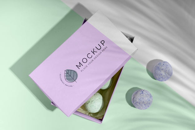 Arrangement With Bath Bombs Flat Lay Psd