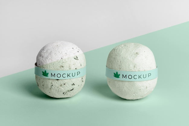 Arrangement With Bath Bombs Mock-Up Psd