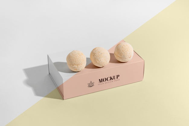 Arrangement With Bath Bombs On Box Psd