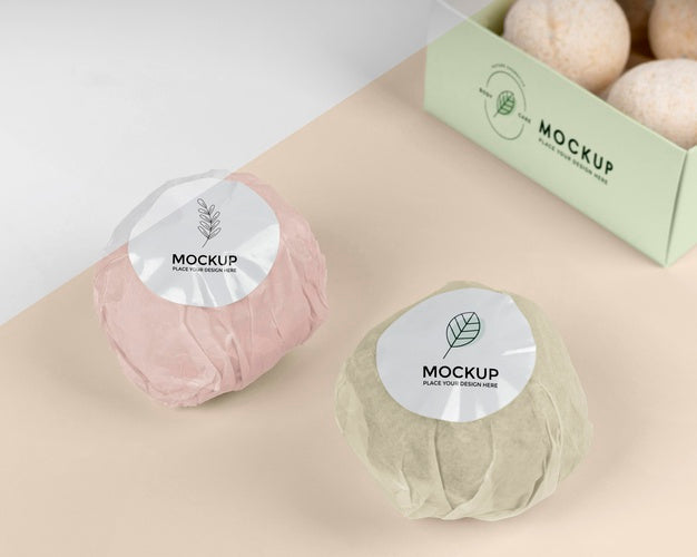 Arrangement With Box And Bath Bombs Psd