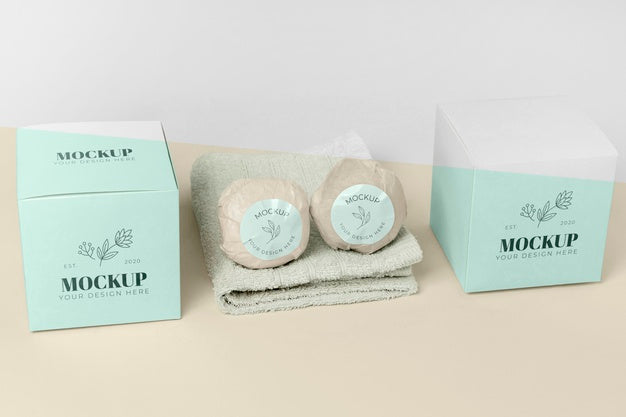Arrangement With Boxes And Bath Bombs Psd