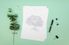 Arrangement With Card Mock-Up On Green Background Psd