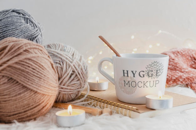 Arrangement With Drink And Thread Psd