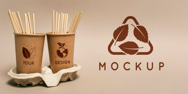 Arrangement With Eco Coffee Cups Psd