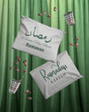 Arrangement With Falling Ramadan Pillows And Dried Dates Psd