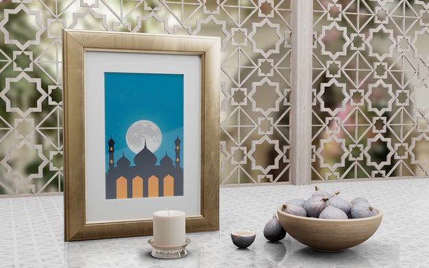 Arrangement With Figs In A Bowl And Frame Psd