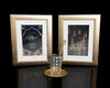 Arrangement With Frames And Glass On Black Table Psd