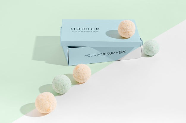 Arrangement With Green And Orange Bath Bombs Psd