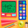 Arrangement With Green Board And Items For Art Class Psd