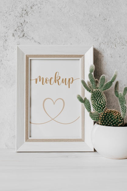 Arrangement With Mock-Up Frame Indoors Psd