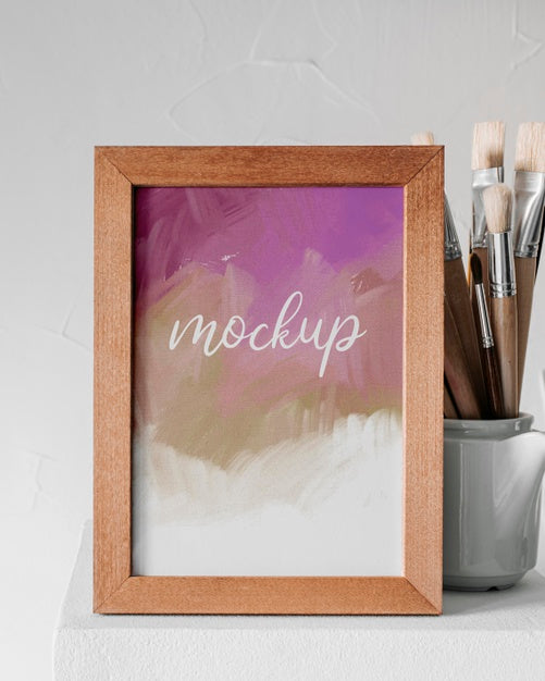 Arrangement With Mock-Up Frame Indoors Psd