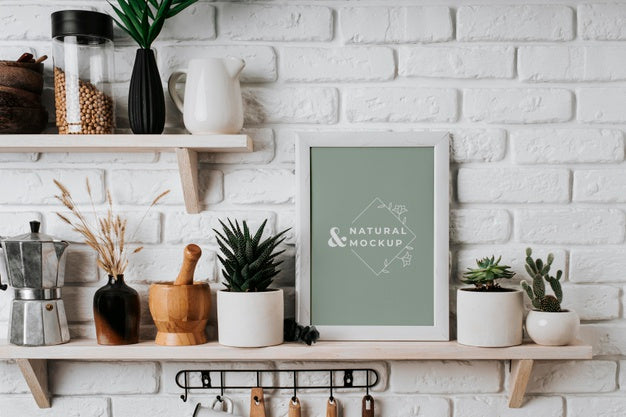Arrangement With Mock-Up Frame Indoors Psd