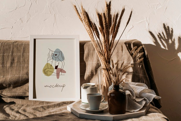 Arrangement With Mock-Up Frame Indoors Psd