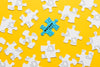 Arrangement With One Blue Puzzle Piece Psd