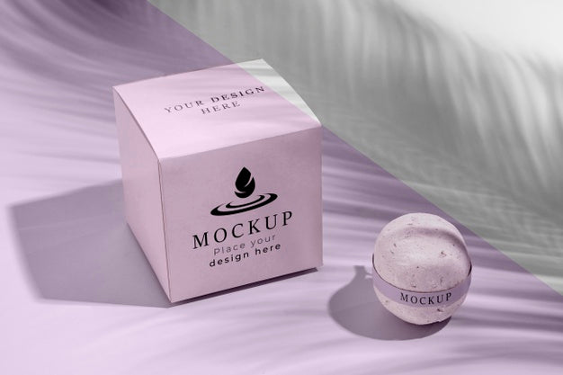 Arrangement With Pink Bath Bomb High Angle Psd