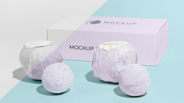 Arrangement With Pink Bath Bombs Psd