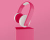Arrangement With Pink Headset And Background Psd